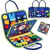 IZDUDO Busy Board Montessori Bambini, Pannello Sensoriale Libro attività di Feltro per Sviluppo Motricità Fine e Cognitivo, Quiet Book Viaggi, Giochi Educativi per Ragazzo Bambina#2