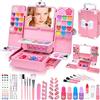 Mrabbitoo Set Trucchi Bambina - 74pezzi Anallergici Lavabile Valigetta Trucchi Bambina, trousse Trucco Bimba, Giochi Natale Compleanno Regalo Principessa 3 4 5 6 7 8 9 10 11 12 Anni (Rosa)
