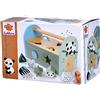 Eichhorn - Linea Panda - Scatola a Incastro, Giocattolo con 8 Diversi mattoncini, Porta apribile, 9 Pezzi, 12,5 x 19 x 15 cm, in Legno di Betulla, a Partire da 1 Anno