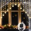 SALCAR Tenda Luminosa Stelle Led, 3m 222 LED Tenda Luci, Tenda della Stringa con Timer, IP44 Impermeabile Stell Natal Decorazion per Balcone Salott, Interni, Esterni