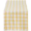 DII, Runner da tavola a quadri, collezione Tabletop, in 100% cotone, lavabile in lavatrice, 35,5 x 264 cm, giallo