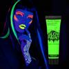 AOOWU Glow in Dark Face & Body Paint, 25ml Pittura per Viso Lavabile, Trucco per Bambini Neon, Sicuro Body Painting per Trucco Halloween, Mardi Gras, Trucco da Party#Verde