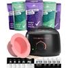 Tress Wellness Kit ceretta per pelli sensibili, sicuro per viso e pelle, salviette per la preparazione e la cura del viso, facile da usare, kit a casa per viso, bikini, brasiliana e tutto il corpo