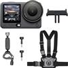 DJI Osmo Action 6 Combo Motociclismo/Mountain bike, action cam 4k per motociclisti, sensore quadrato da 1/1,1″, FOV 155°, batteria da 4 ore, fotocamera ideale per avventure su strada