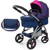 Bayer Design 17554AA Carrozzina per bambole City Max con borsa, altezza regolabile, ruote anteriori piroettanti, trasformabile in passeggino, cestino integrado