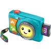 Fisher-Price - Fotocamera Luminosa Ridi & Impara, con 3 Pulsanti per Lo Scatto, per Ascoltare i Numeri e per 20 Canzoni, luci e Frasi, Versione Italiano +ES+in+PT, 6+ Mesi, JNV96