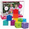 BSM Edushape-Cubes Sensoriels Souples Formes et Couleurs Giocattolo Prima Infanzia, Multicolore, ED 977010