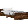 vidaXL Struttura letto senza materasso in rovere fumé 90x200 cm Materiale a base di legno