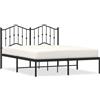 vidaXL Struttura letto con testiera in metallo nero 150x200 cm