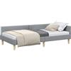 vidaXL Letto angolare grigio chiaro 90 x 190 cm Tessuto