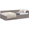 vidaXL Struttura letto ad angolo con testata in tessuto tortora 90 cm x 190 cm