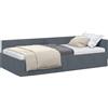 vidaXL Struttura letto ad angolo con testiera grigio scuro 90 cm x 190 cm in velluto