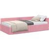 vidaXL Struttura letto ad angolo con testiera rosa 90 cm x 200 cm in velluto