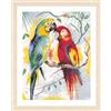 Lanarte Kit da ricamo a punto croce Lanarte "Animali: Il sussurro dei pappagalli", schema numerato, 29x39 cm