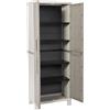 Toomax Armadio Wood Midi tuttopiani con 4 Ripiani, in plastica da Interni ed esterni, colore Grigio Tortora/Grigio Chiaro, dimensioni cm 65x37x165