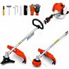 Generico Decespugliatore a scoppio multifunzione 2 in 1 52cc 2 tempi professionale con testina doppio filo da 2 mm e disco tre denti in acciaio rinforzato tagliasiepi e bordo