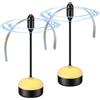 PKBD 2 Pezzi Scacciamosche da Tavolo, Ventilatore Anti Mosche da Interno Portatile a Batteria con LED Bianco Caldo e Pale Morbide - Ideale per Cucina, Terrazza, Campeggio, Nero
