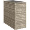 vidaXL Tavolo Giardino Piano Vetro Grigio Chiaro 58x27,5x55 Polyrattan, tavolino da Esterno, tavolino da Patio, tavolino da Portico