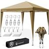 CASARIA® Gazebo da Giardino Capri 3x3m Pop-Up Protezione 50+ Impermiabile Tenda a Fisarmonica Beige