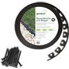GARDIVO Bordo per prato in plastica flessibile, lunghezza 10 m, altezza 4 cm, 25 chiodi di fissaggio (marrone)