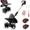 SHALL 21V Motozappa elettrica , completa di 2 batterie e caricabatterie，Area di lavoro: 22,8 cm x 16,8 cm, ideale per la lavorazione di prato, giardino e terreno