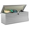 IDMarket - Box da Giardino in Metallo Grigio Chiaro con Serratura 600L 165x70x63 cm