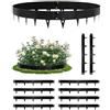 Struxly Bordatura da Giardino 10 Pezzi 10.75m,Alta 20cm Bordure per Aiuole Flessibile,Bordura Acciaio Zincato per Giardino,Bordo di Separazione per Prato Orto Cordolo,Nero