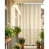 HOME ZEN HOUSEHOLD LINEN Tenda da Sole LIGHT Tinta Unita per Esterno e Balcone, con Frange e Anelli, Tessuto Poliestere Leggero, Diverse Varianti 200X290 CM TINTA UNITA BEIGE