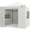 All Seasons Gazebos: Gazebo pop-up 3x3m completamente impermeabile con 4 pareti laterali Premium - Bianco