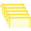 PATIKIL Borse di File B6, 5Pz Sacchetti Portadocumenti con Cerniera, Tasca Portaoggetti Zip in Plastica per Organizzare Documenti, Perline, Ufficio, Forniture Casa, 11.5x23cm, Giallo