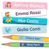 TagBuddy [75] Etichette Adesive Scuola Personalizzate - Etichette Penne Bambini e Etichette per Matite Scuola - Etichette Adesive Personalizzate con Nome, Etichette Vestiti Bambini Asilo