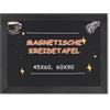 DOLLAR BOSS Lavagna magnetica 90 x 60 cm, lavagna magnetica nera con cornice in legno di pino massiccio, lavagna da appendere, lavagna magnetica per cucina, bar, caffetteria e ufficio, colore nero