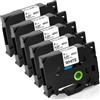 Fimax Tech 5x Nastro per Etichette Compatibile TZe211 TZ211 Nero su Bianco 6mm x 8m | per Brother P-Touch PT-H100R PT-H105 PT-H100 PT-1005 PT-1000 PT-1080 PT-1280 PT-H101c