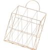 Alipis Cestino Porta Riviste in Ferro Manico Oro, Organizer | 1 Pezzo, Design Cavo Semplice Linee Lisce, Gancio Incluso, Uso su Muro o Piano