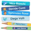 TagBuddy [75] Etichette Adesive Scuola Personalizzate - Etichette Penne Bambini e Etichette per Matite Scuola - Etichette Adesive Personalizzate con Nome, Etichette Vestiti Bambini Asilo
