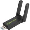 Annadue Adattatore WiFi Senza Fili USB, Adattatore Dual 3Dbi da 1800Mbps 5G/2.4G USB3.0 WIFI6, Adattatore di Rete Wireless per Computer Portatile Windows 10/11, IEEE802.11ax/AC/a/b/g/n