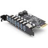 YUEHISY Scheda di Espansione PCIE a 7 Porte, Scheda di Espansione Frontale USB 3.2 GEN1 con velocità Rapida da 5 Gbps, Adattatore Controller Hub per Finestra 7 8 10 11 Linux