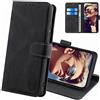 FMPCUON Custodia Flip in Pelle per Xiaomi Redmi 12C, Cover a Libro Magnetica Portafoglio Case, Nero