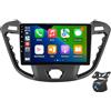 Techschermo Upgrade Autoradio per Ford Transit Tourneo Custom 2013-2021, 9 pollici Android Stereo 2+64G, Wireless CarPlay Android Auto, GPS WiFi, DSP, Bluetooth, Doppia USB + Telecamera posteriore