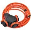ELS Elektrotechnika Cavo di prolunga in gomma da 3 m, con 3 prese Schuko IP54, 16A, 230 V, H07BQ-F, 3G2,5 mm2, con spesso isolamento in gomma EPR per giardino, fabbrica, esterno, arancione, forte e