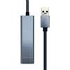 AISENS - A106-0401 Convertitore USB 3.0 a Ethernet gigabit 10/100/1000 Mbps + Hub 3 x USB3.0, grigio, 15 cm