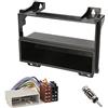 Audioproject A181 - Set mascherina autoradio compatibile con Ford Fiesta Fusion MK6 dal 2002 al 2005 con vano portaoggetti, telaio di montaggio + adattatore radio per antenna, colore: nero