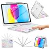 TSQQST Custodia trasparente per tastiera wireless per iPad (A16) 11a generazione 11 2025/iPad 10a generazione 11 2022 con portapenne e trackpad multi-touch, retroilluminazione a 7 colori, girevole a