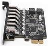 VELATEMOR Scheda di Espansione PCIE 7 Porta, 7 Porte USB 3.2 Adattatore Controller Hub Gen1, 5 Gbps Ad Alta velocità Potenza Stabile USB 3.2 Gen1 Card di Espansione Frontale