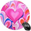 Anceky Tappetino per mouse impermeabile a forma di cuore color pesca brillante, con base in gomma antiscivolo, rotondo, con bordi cuciti, per scrivania da 7,8 pollici
