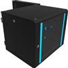 EXTRALINK Rack 19 pollici 9U - Armadio rack 600x600 mm, per montaggio a parete o a pavimento, capacità di carico 60 kg, porta in vetro temperato, apertura anteriore e posteriore, nero