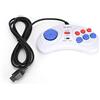 ASHATA Controller Joystick per Gamepad, Mini Console di Gioco Portatile a 9 Pin a 16 Bit Controller di Gioco ergonomico Bianco per Sega, Progettato con Funzione Turbo