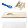 JRSHIRLEYLTD 1 Pezzi Contenitore Bagni Sabbia in acrilico trasparente con Scaletta e Pulire pala Sabbia,Toilette Trasparente Animali,Accessori Criceti,Contenitore Vasca Sabbia,per Animali