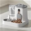 Woalopted Distributore automatico di cibo per gatti e cani, 2 in 1 per gatti, cibo stazionario per gatti, distributore di cibo per cani con distributore di acqua potabile, grande ciotola per cibo per gatti e