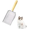Weenwill Paletta per Lettiera Gatti,Paletta Lettiera Gatto in Metallo con Manico in Legno Litter Box Scoop Pala per Gatti in Acciaio Inossidabile